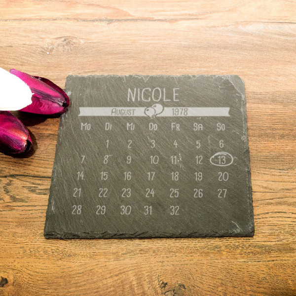 Personalisierte eckicke Schieferplatte zum Muttertag