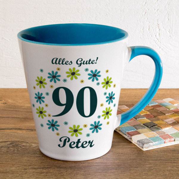 Personalisierte Tasse FUNNY Latte klein zum 90.