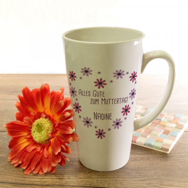 Große Tasse Latte mit Ihrem Lieblingsmotiv zum Muttertag