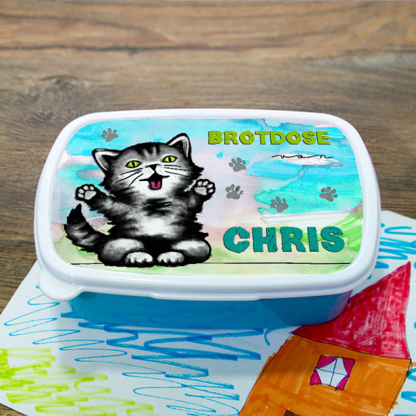 Brotdose mit Katzenmotiv für Kinder