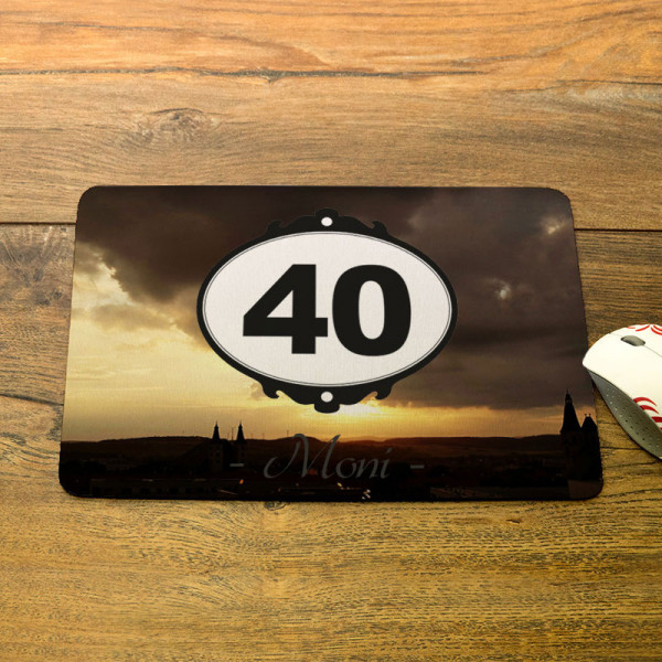 Mousepad mit Wunschmotiv zum 40.